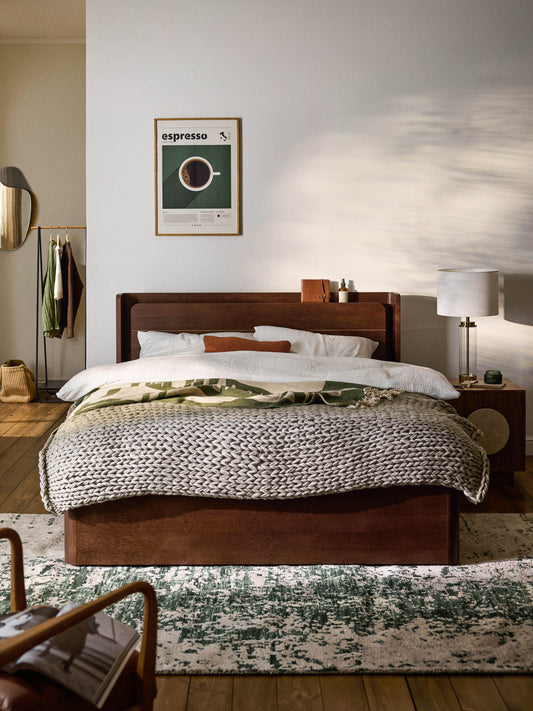 Alovern Wooden Bed with Drawers