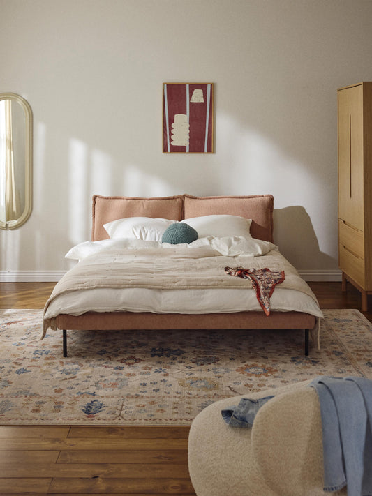 Amelienne Teddy Bouclé Upholstered Bed