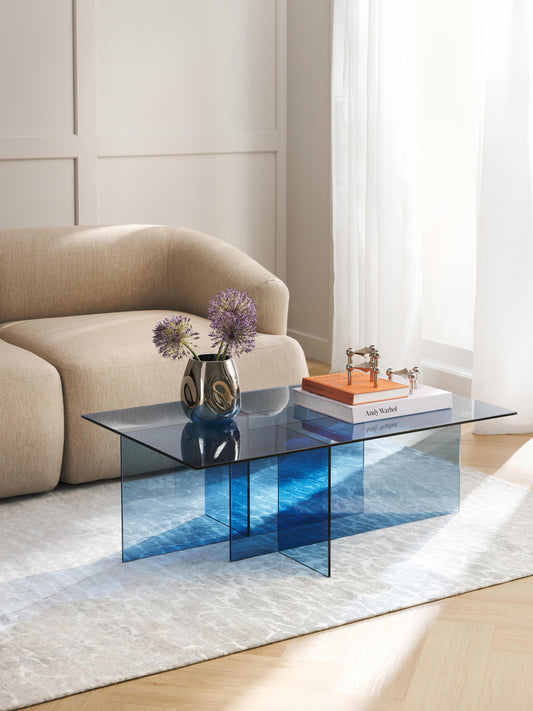 Anouvard Glass Coffee Table, W 102 cm