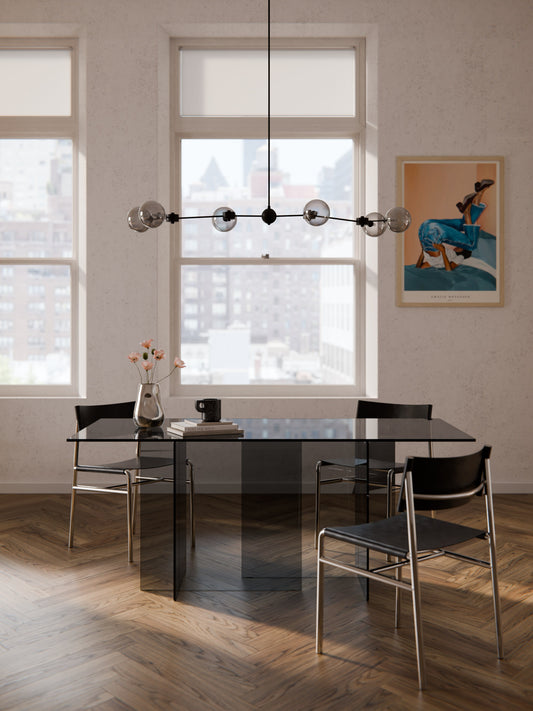 Anouvard Glass Dining Table, 180 x 90 cm
