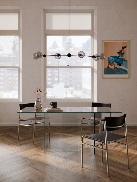 Anouvard Glass Dining Table, 180 x 90 cm