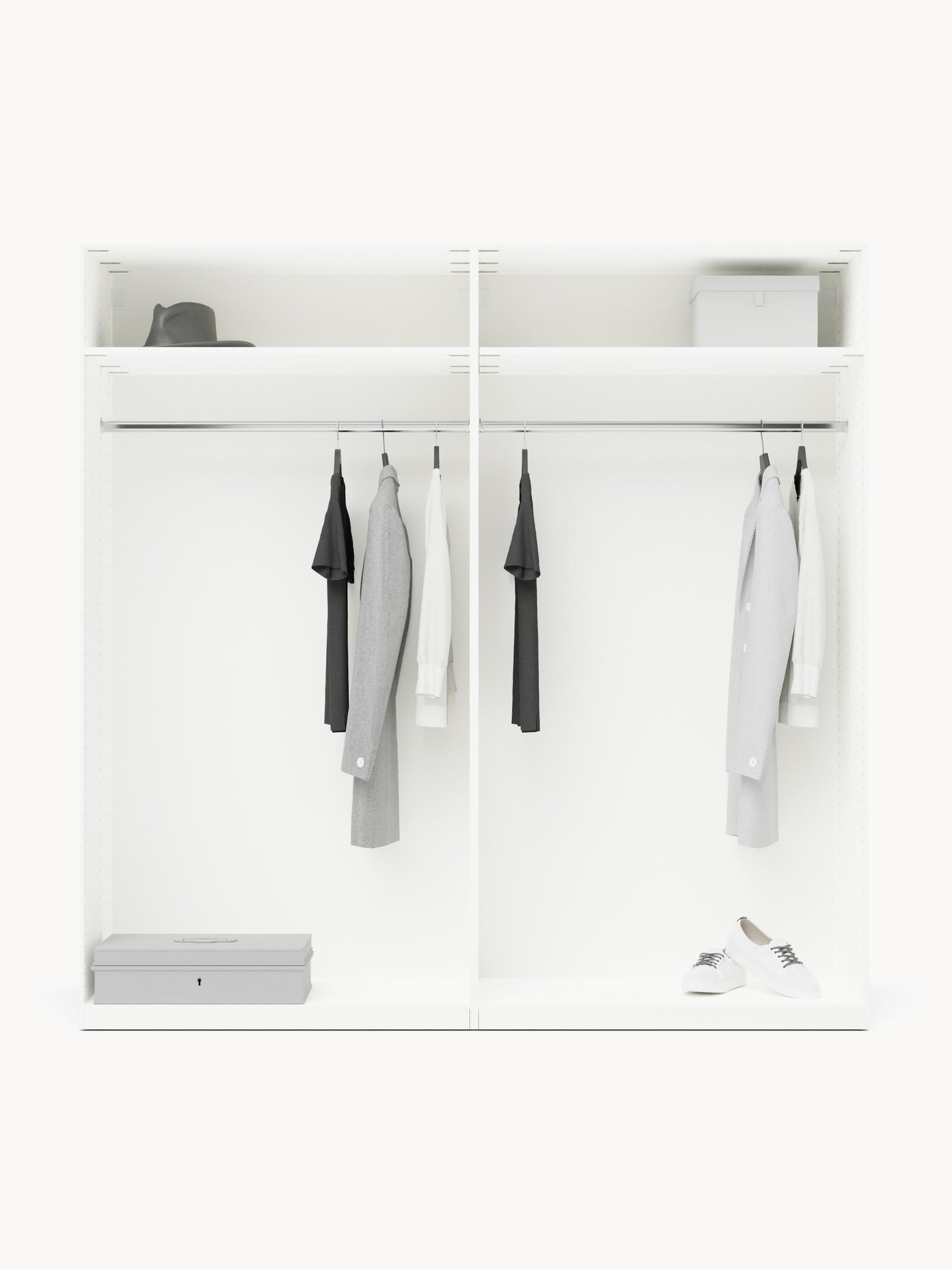 Charlbrune Modular Hinged-Door Wardrobe, 200 cm Wide, in Various Sizes