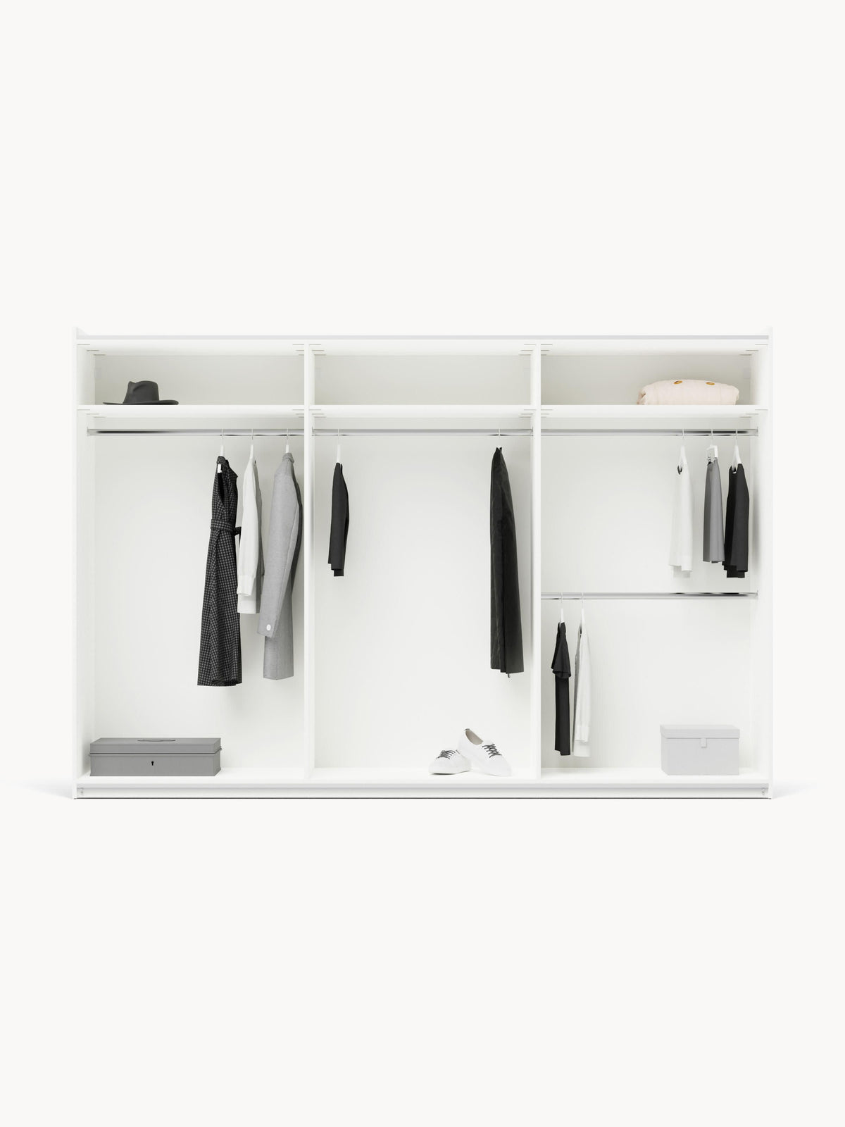 Charlbrune Modular Sliding-Door Wardrobe, 300 cm Wide, in Various Sizes