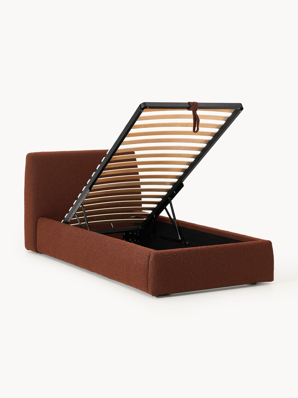 Clovarr Single Bed in Bouclé with Storage