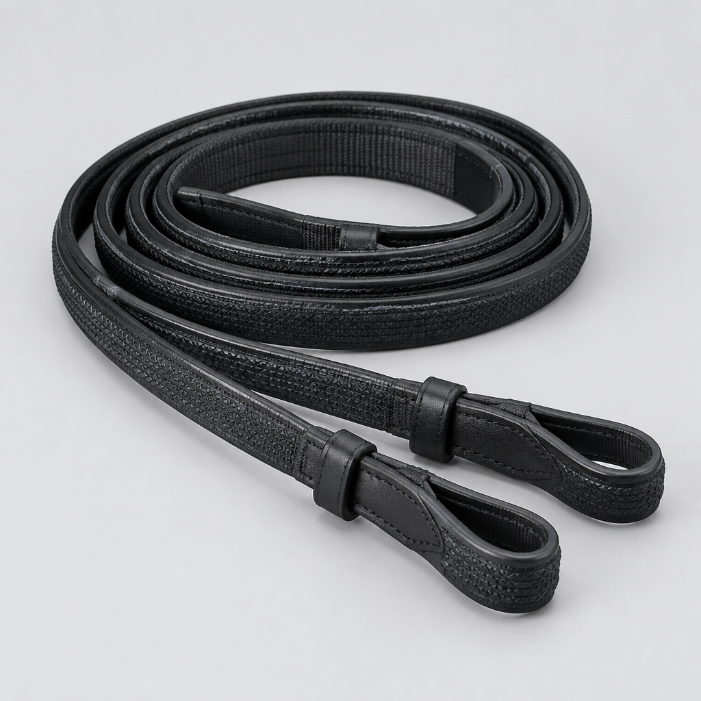 Testiera Rubber-Grip Reins, Coated Webbing
