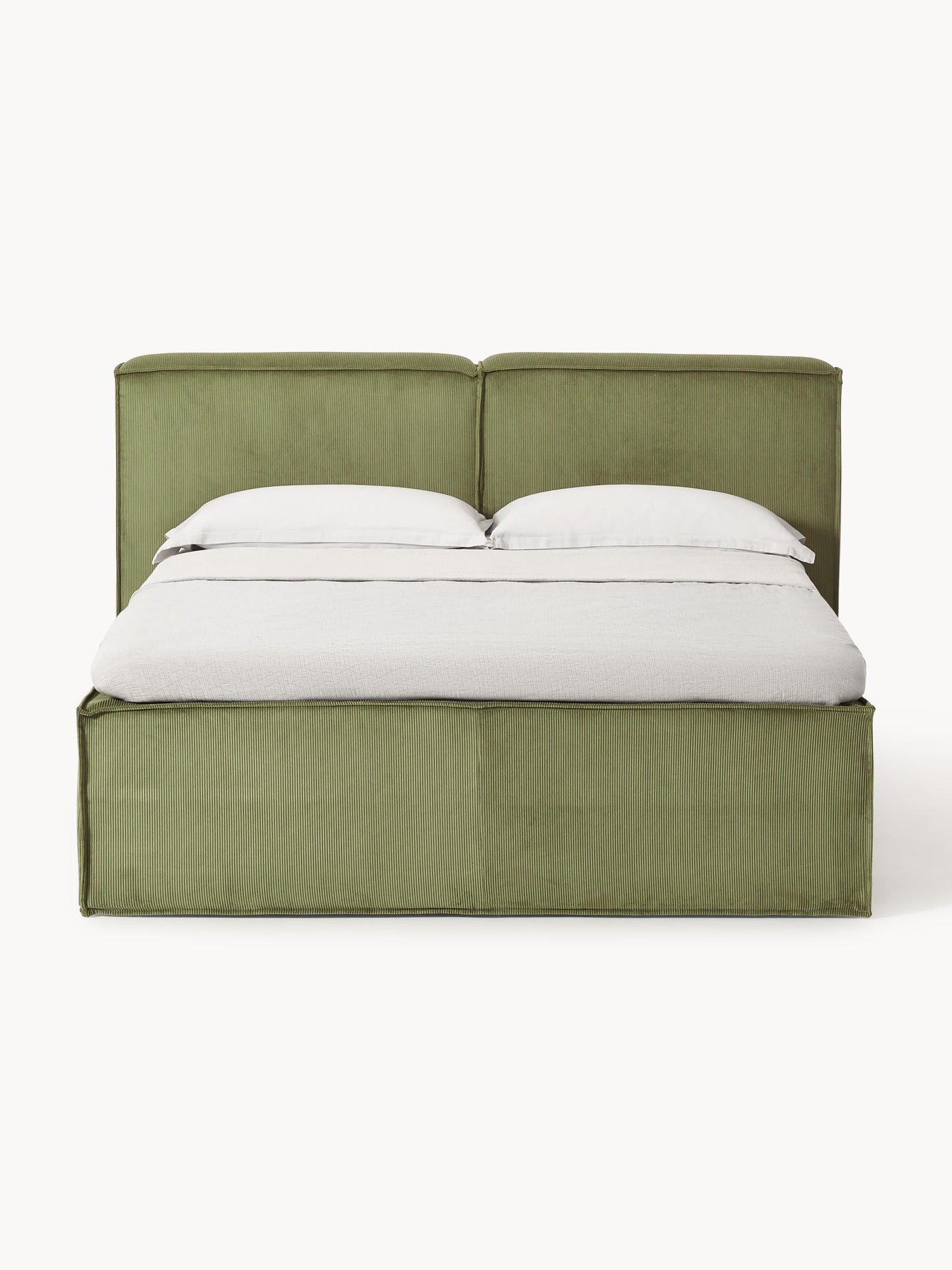 Lenskov Box Spring Bed in Corduroy