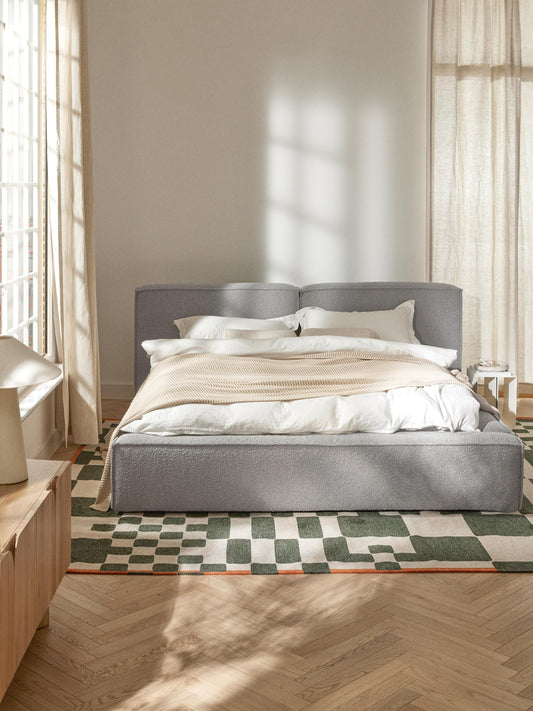 Lenskov Upholstered Bed in Bouclé