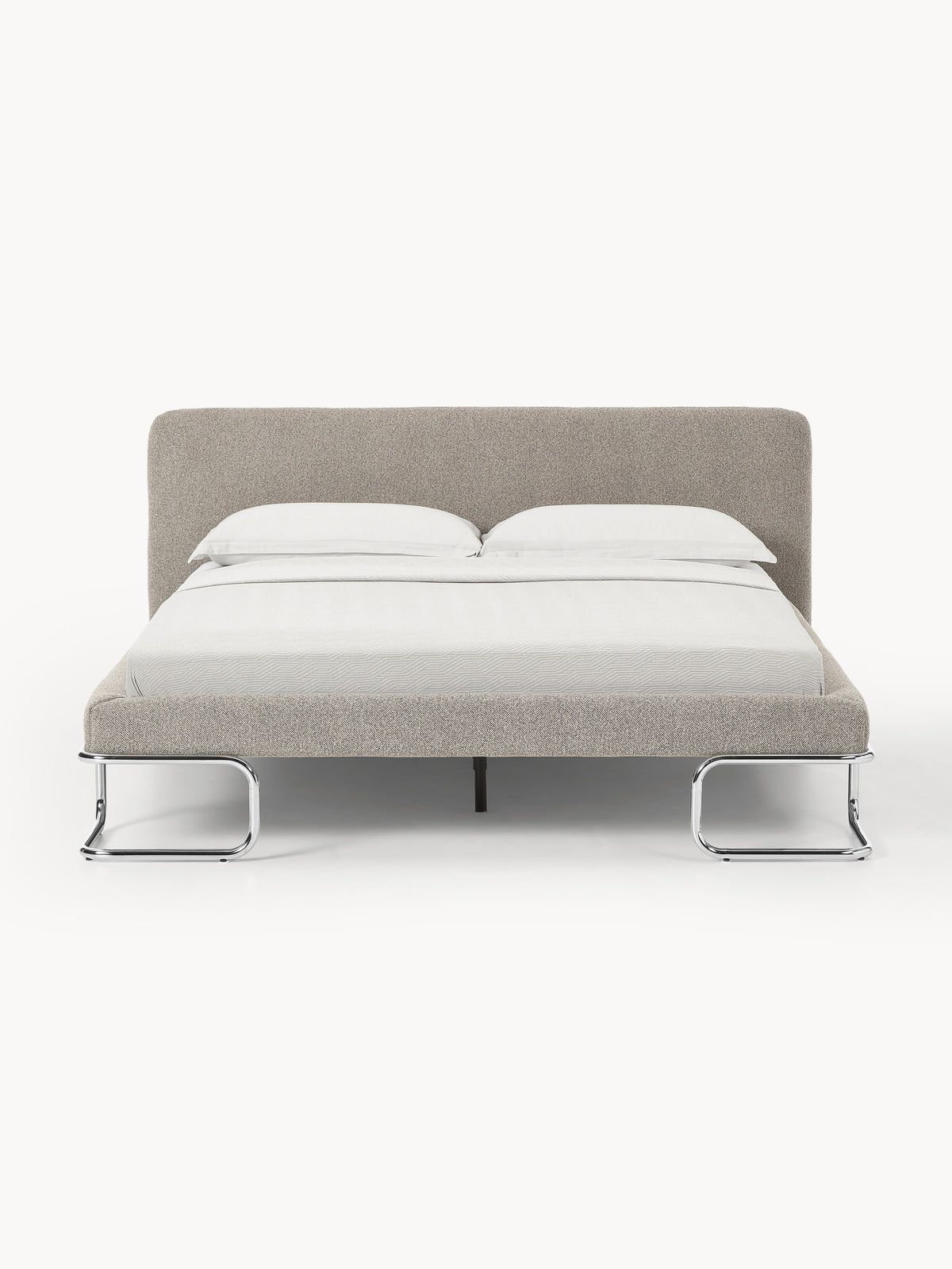 Olinvers Bouclé Upholstered Bed with Metal Legs