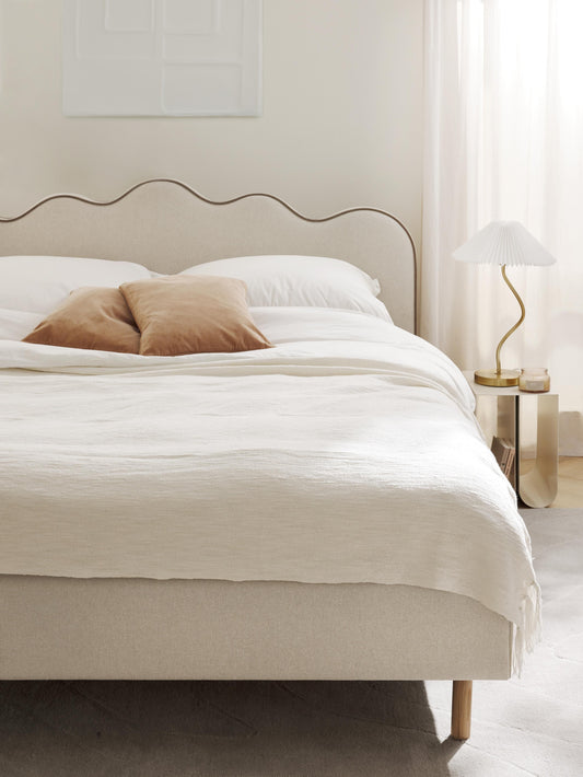 Romsleth Upholstered Bed with Wavy Headboard