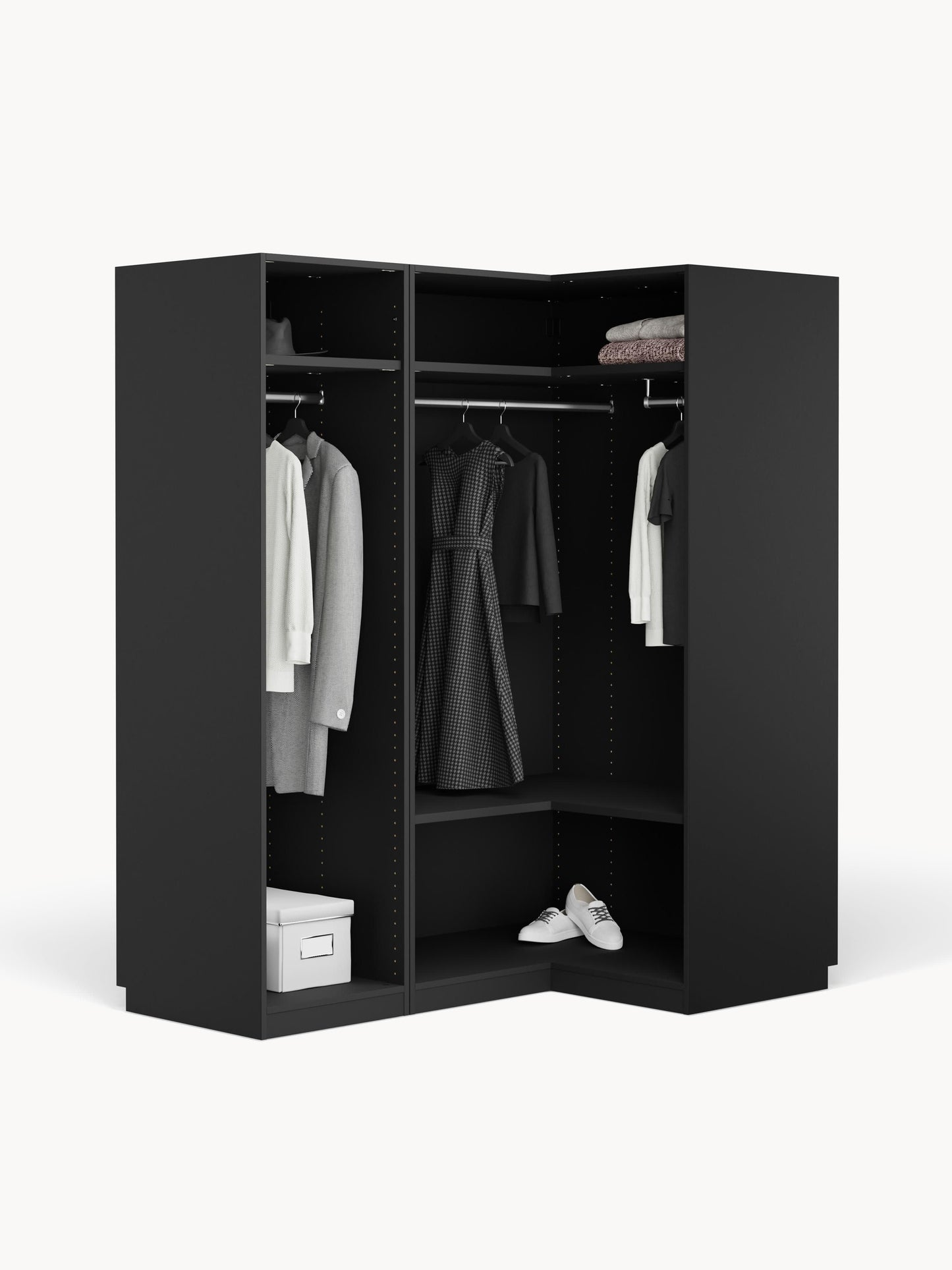 Simorel Modular Corner Wardrobe, 165 cm Wide, in Various Sizes