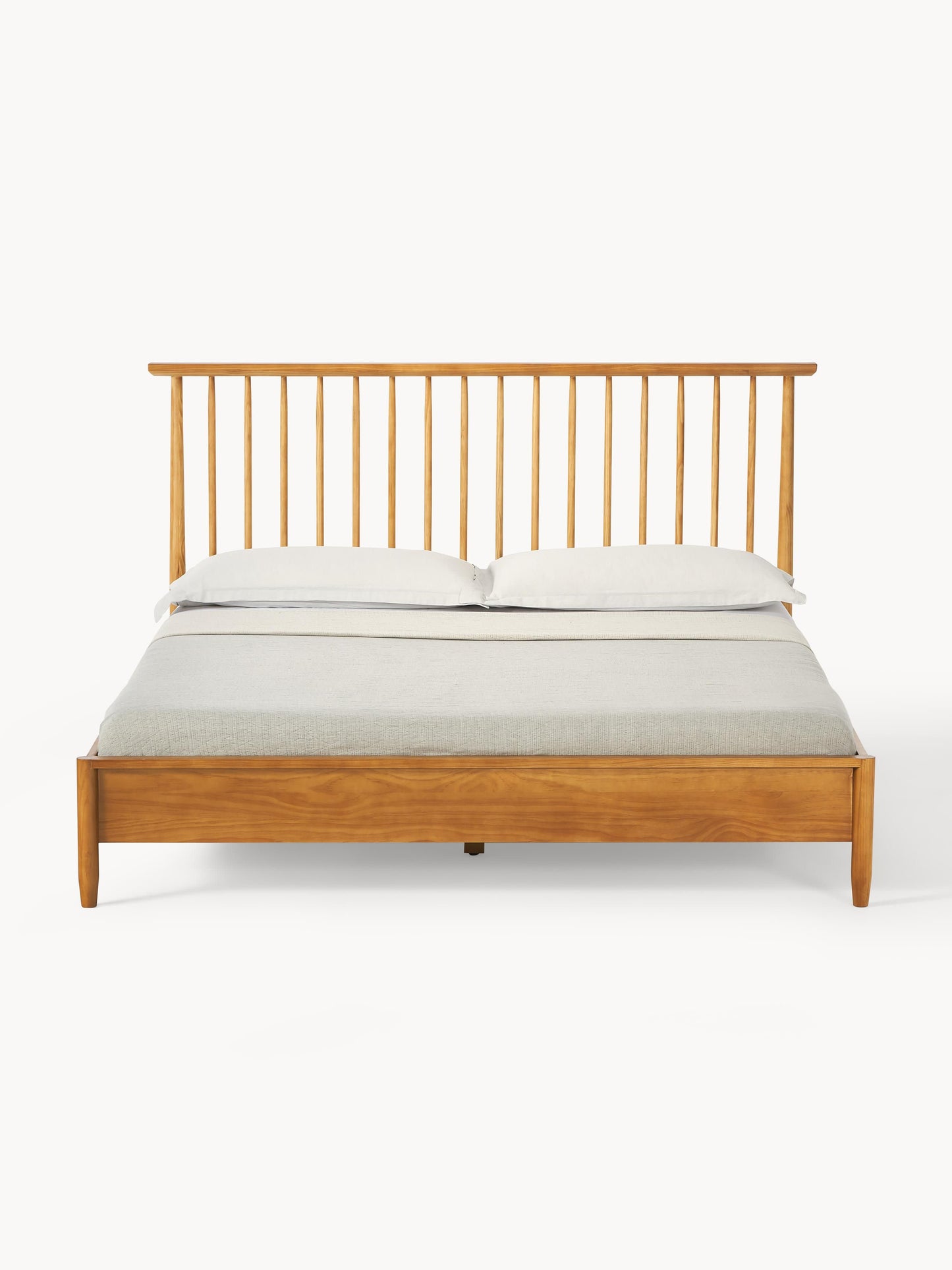 Winthalm Wooden Bed with Headboard in Pine