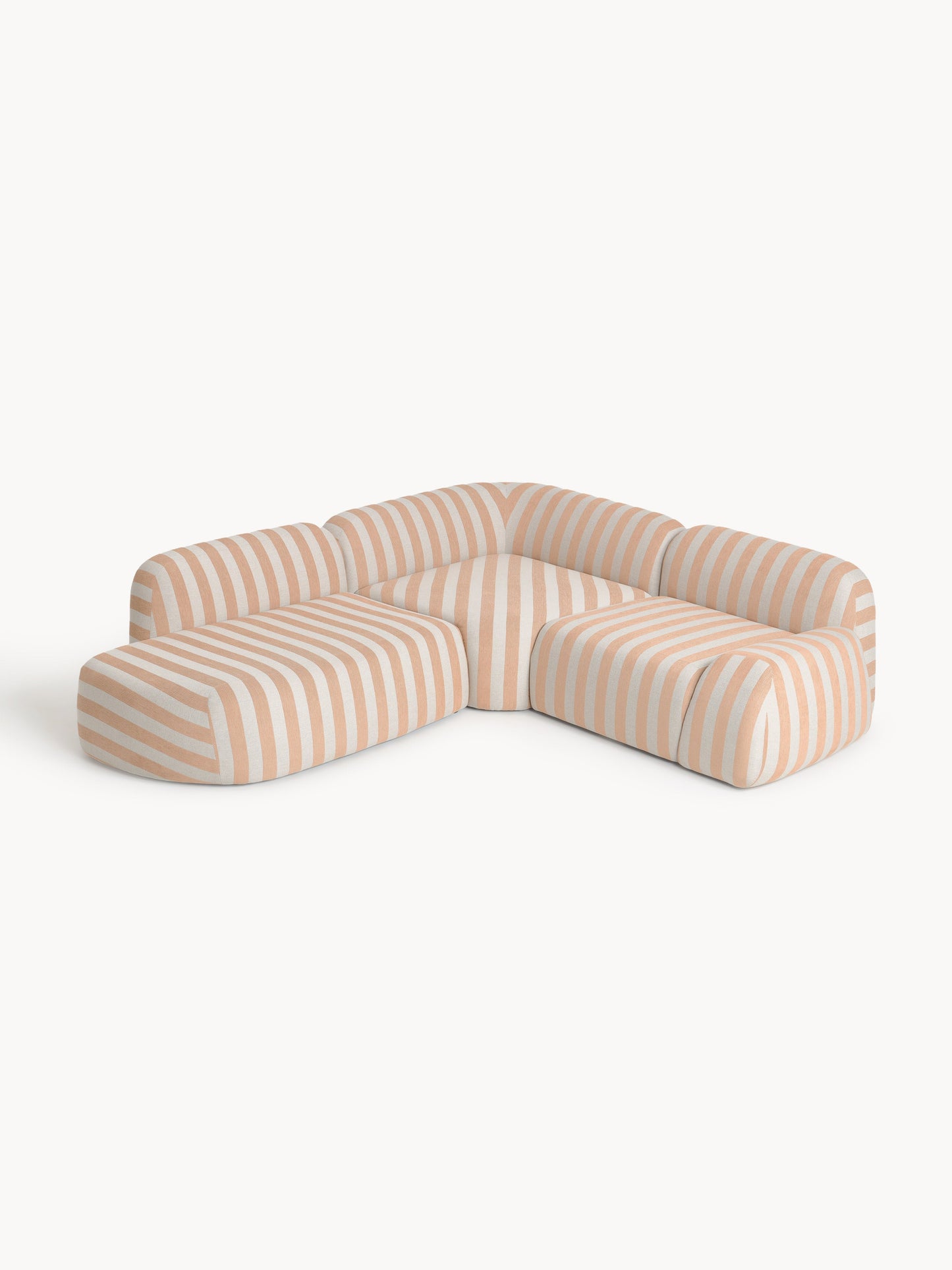 Wolskane Striped Modular Corner Sofa with Chaise Longue (4-Seater)