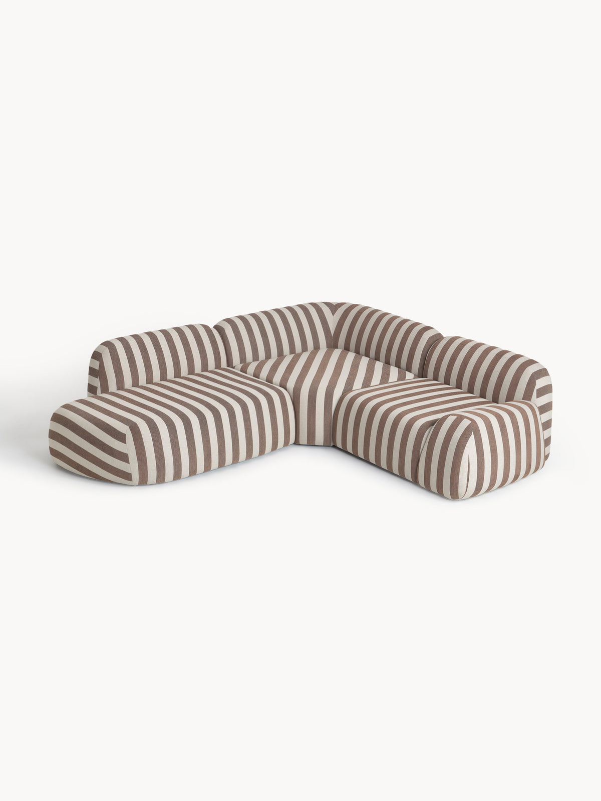 Wolskane Striped Modular Corner Sofa with Chaise Longue (4-Seater)