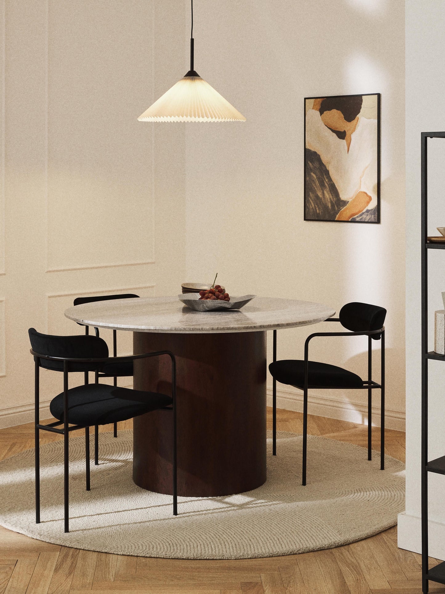 Abbriel Round Marble Dining Table, Ø 120 cm