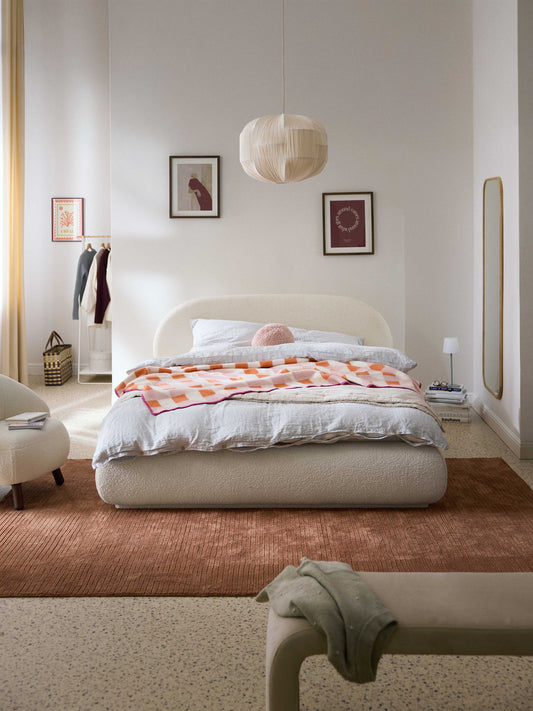 Albariza Upholstered Bed in Bouclé