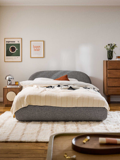 Albariza Upholstered Bed in Bouclé