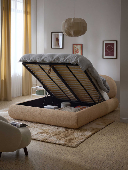 Albariza Upholstered Storage Bed in Bouclé
