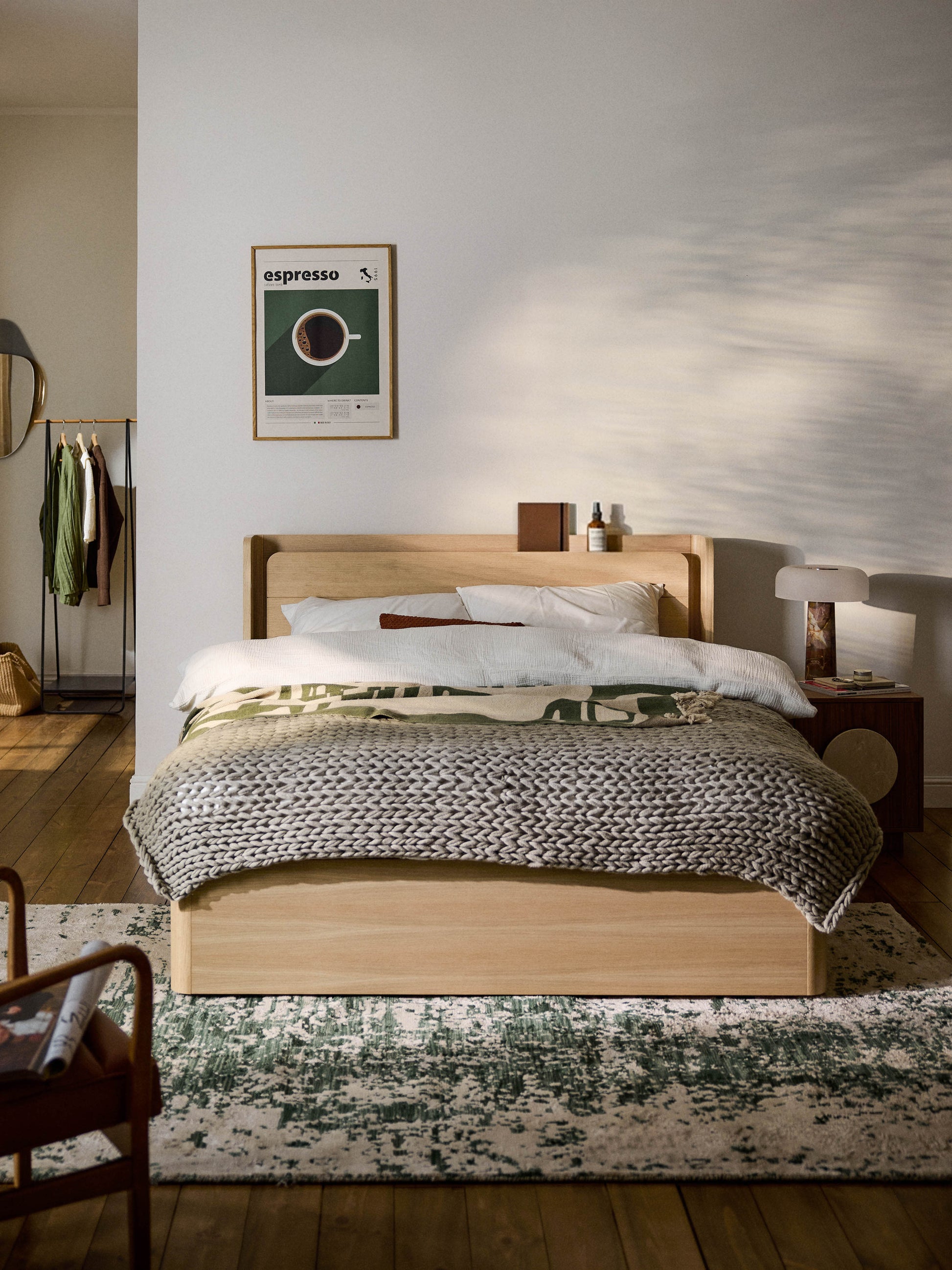Alovern Wooden Bed with Drawers