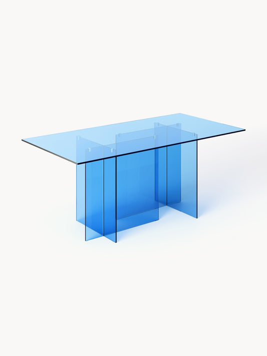 Anouvard Glass Dining Table, 180 x 90 cm