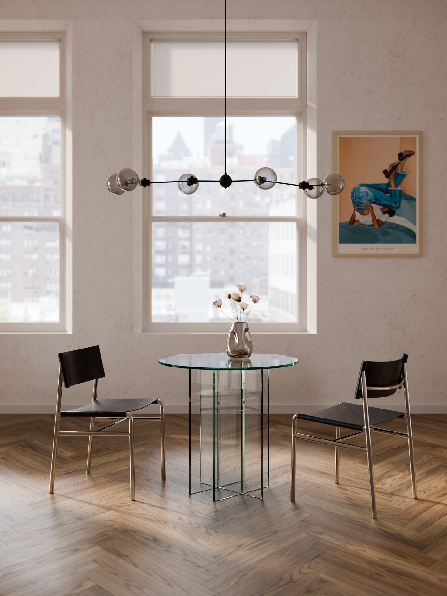 Anouvard Round Glass Dining Table, in Various Sizes