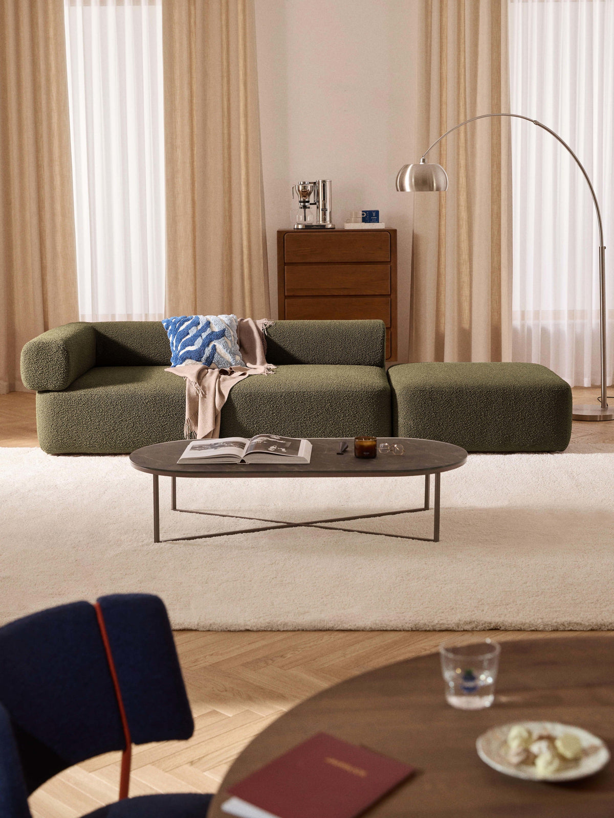 Antverre Modular Ottoman in Bouclé
