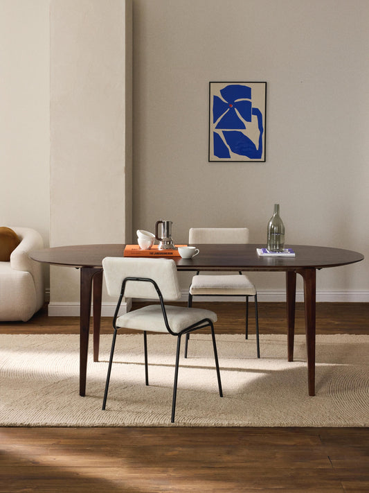 Archelune Oval Dining Table in Mango Wood, 200 x 100 cm
