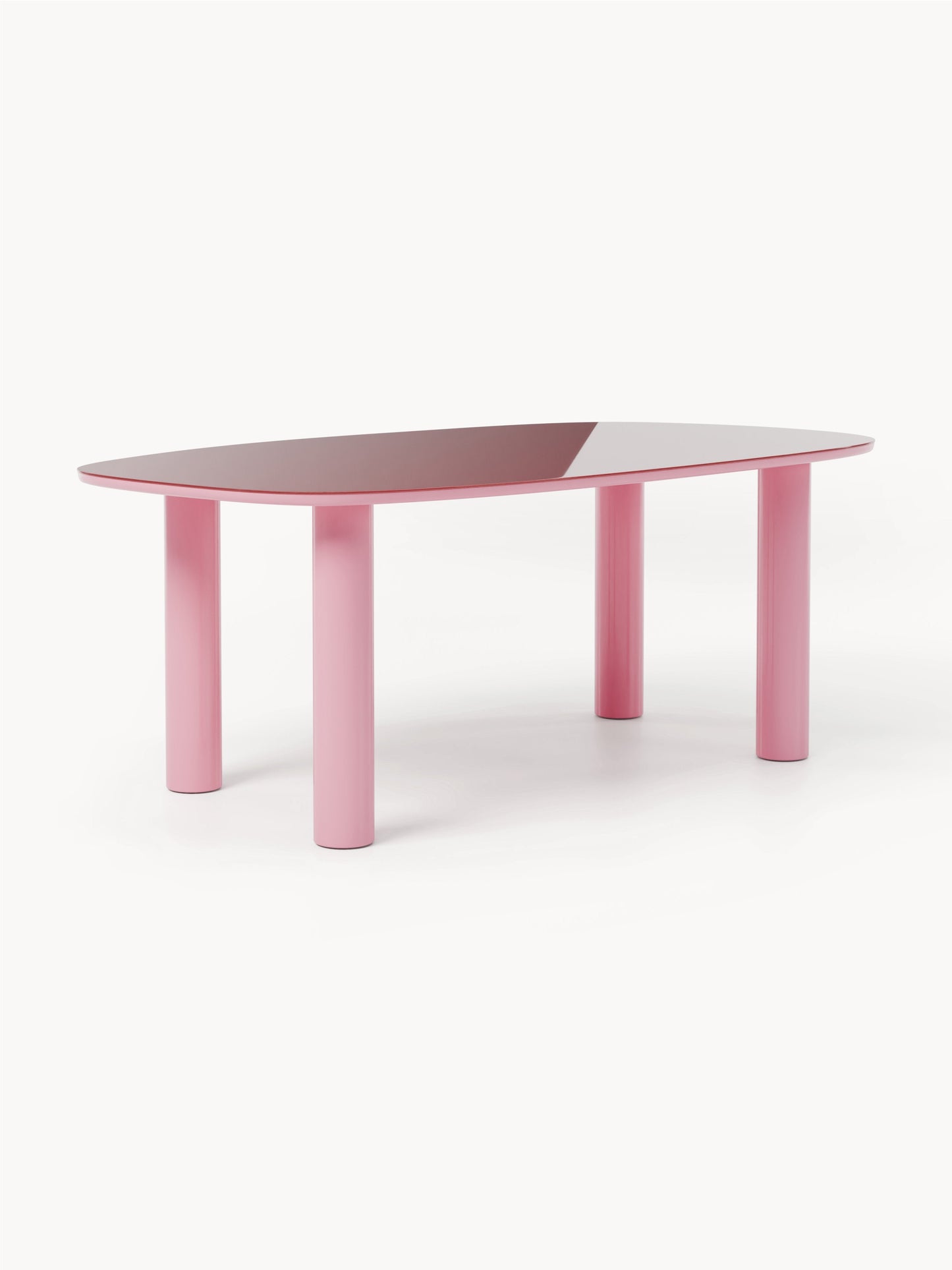 Benluce Organic Dining Table with Glass Top, 200 x 110 cm