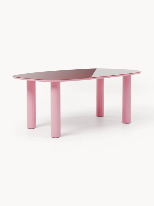 Benluce Organic Dining Table with Glass Top, 200 x 110 cm