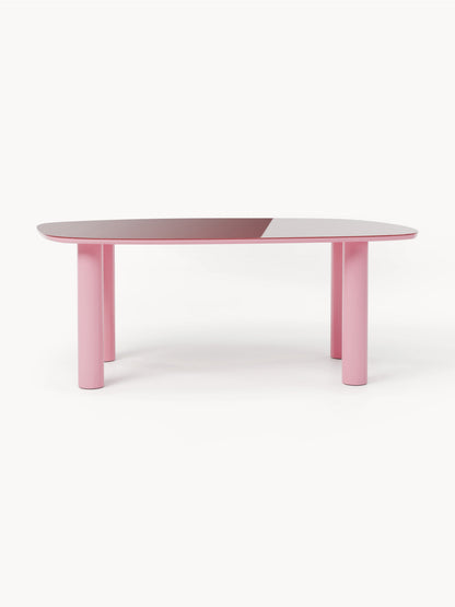 Benluce Organic Dining Table with Glass Top, 200 x 110 cm