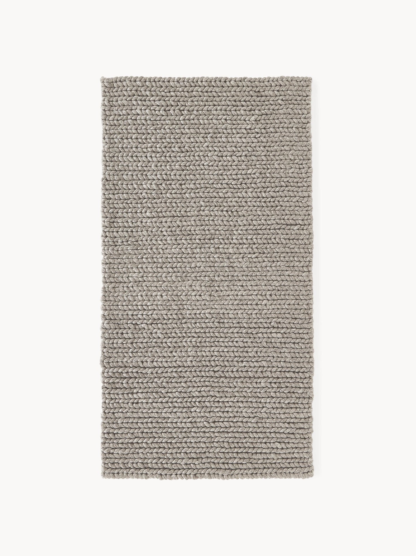 Brunelva Handmade Wool Rug with Braided Texture