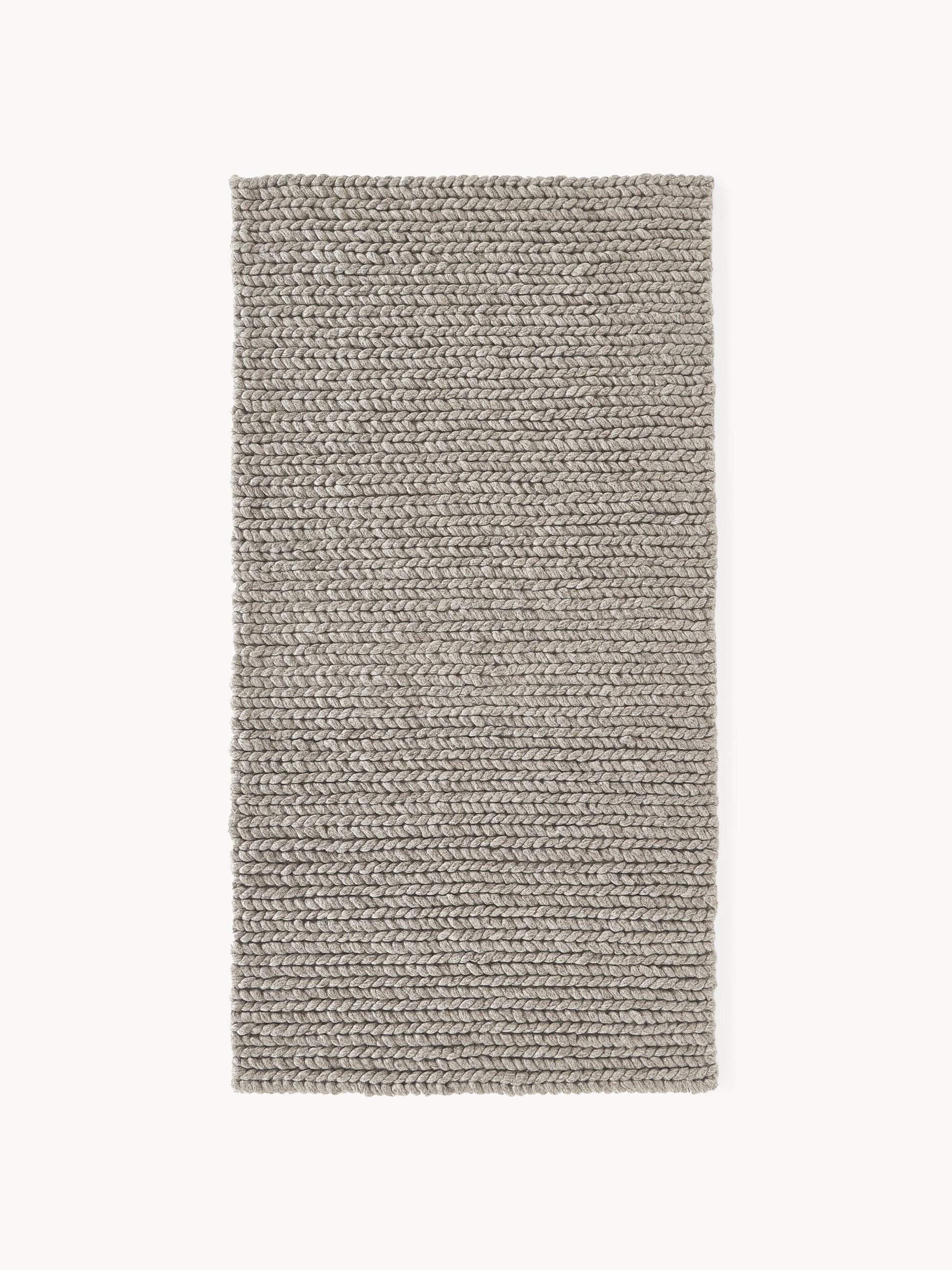 Brunelva Handmade Wool Rug with Braided Texture