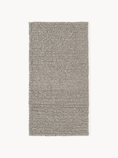 Brunelva Handmade Wool Rug with Braided Texture