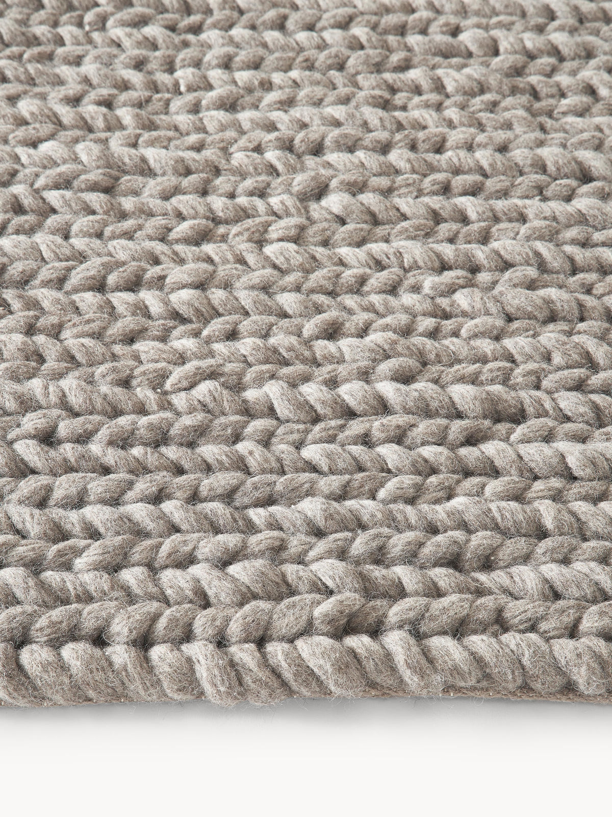 Brunelva Handmade Wool Rug with Braided Texture