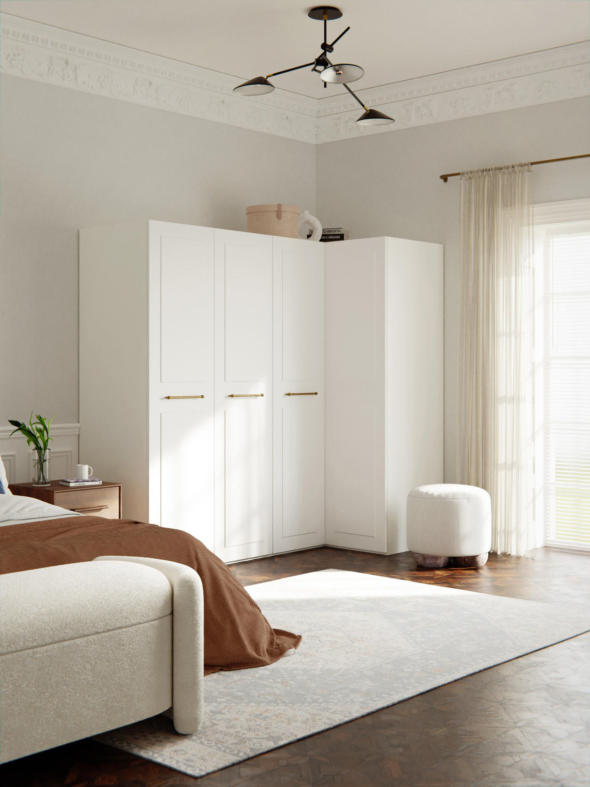 Charlbrune Modular Corner Wardrobe, 215 cm Wide, in Various Sizes