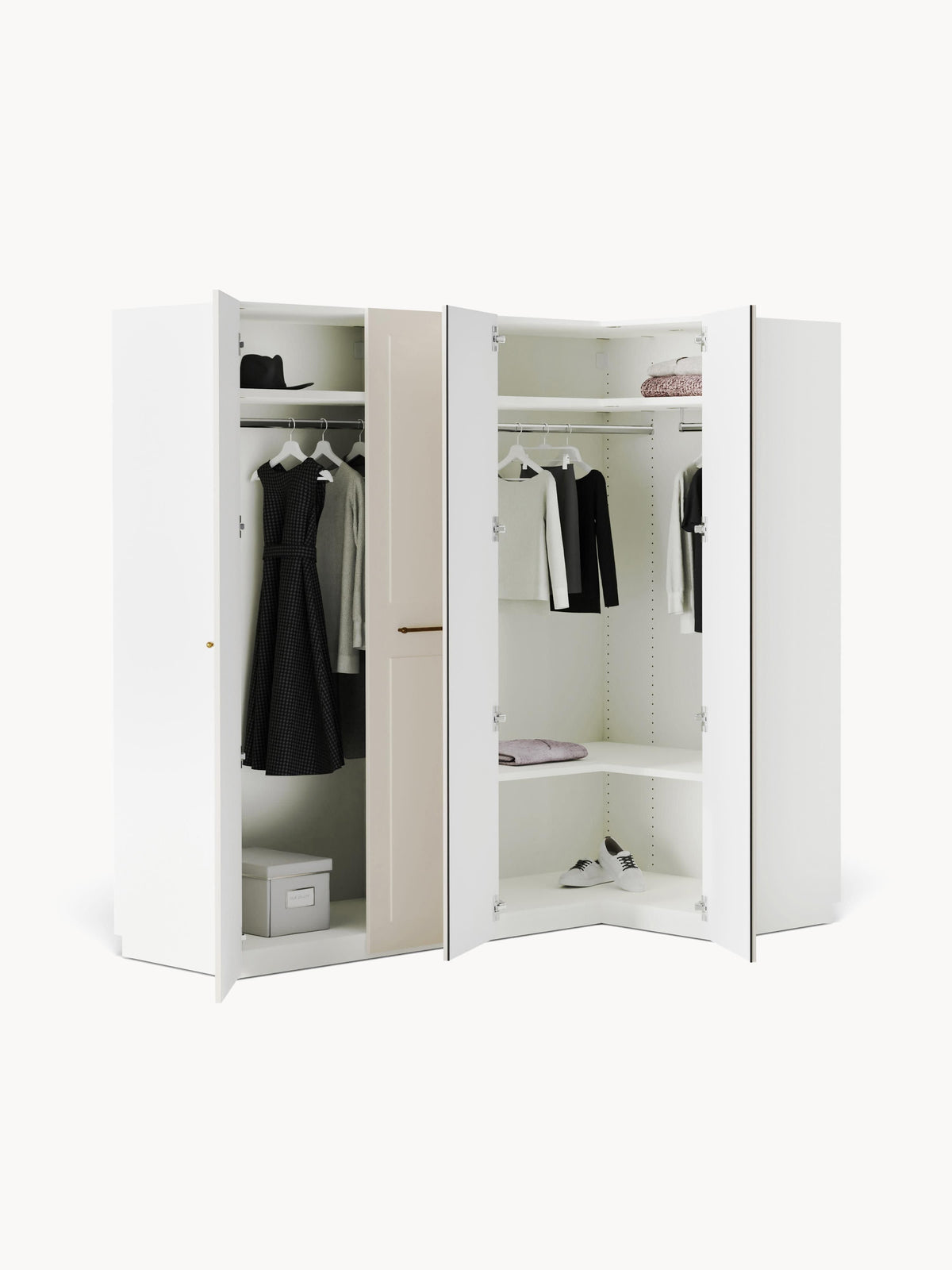 Charlbrune Modular Corner Wardrobe, 215 cm Wide, in Various Sizes