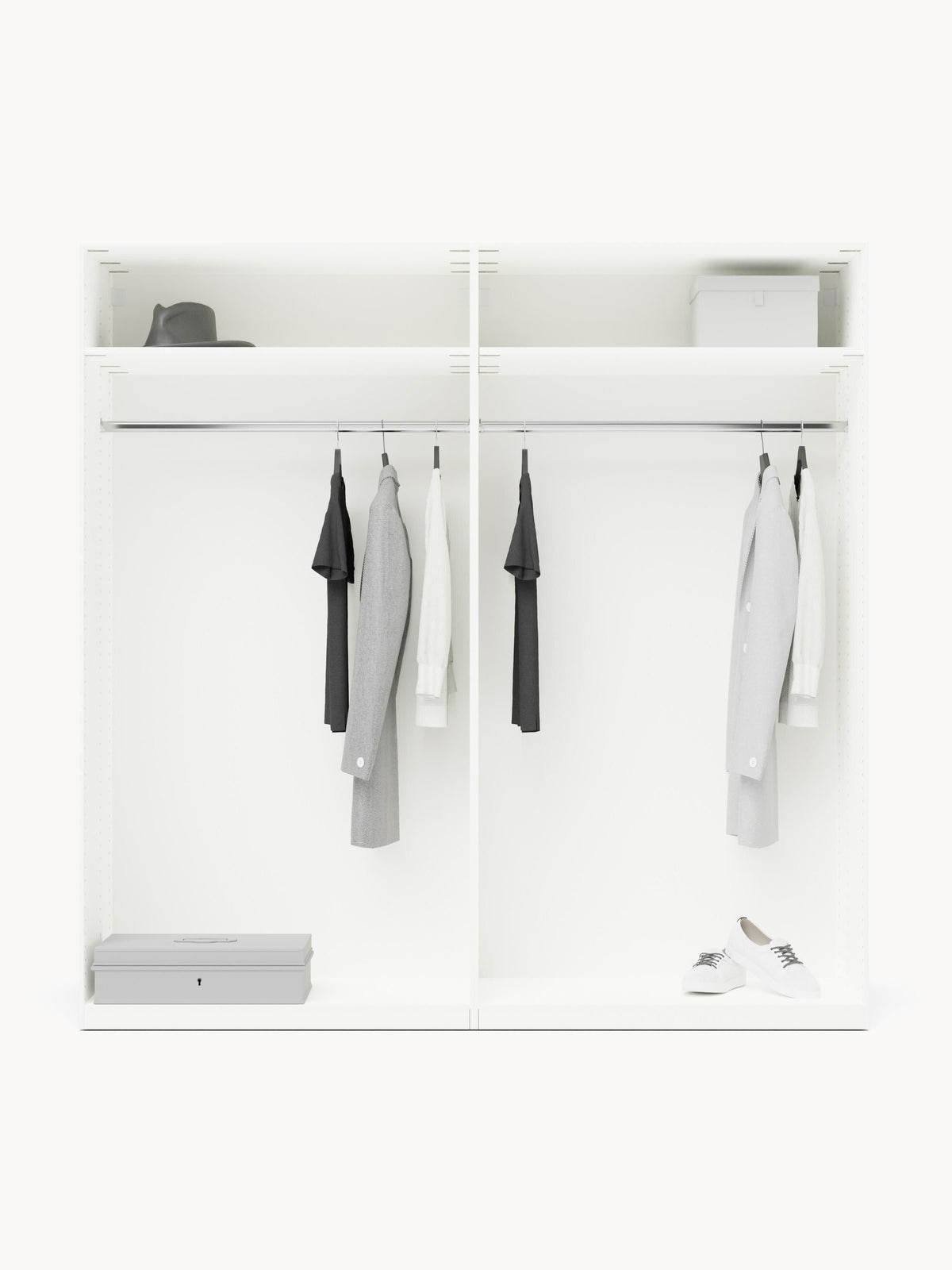 Charlbrune Modular Hinged-Door Wardrobe, 200 cm Wide, in Various Sizes
