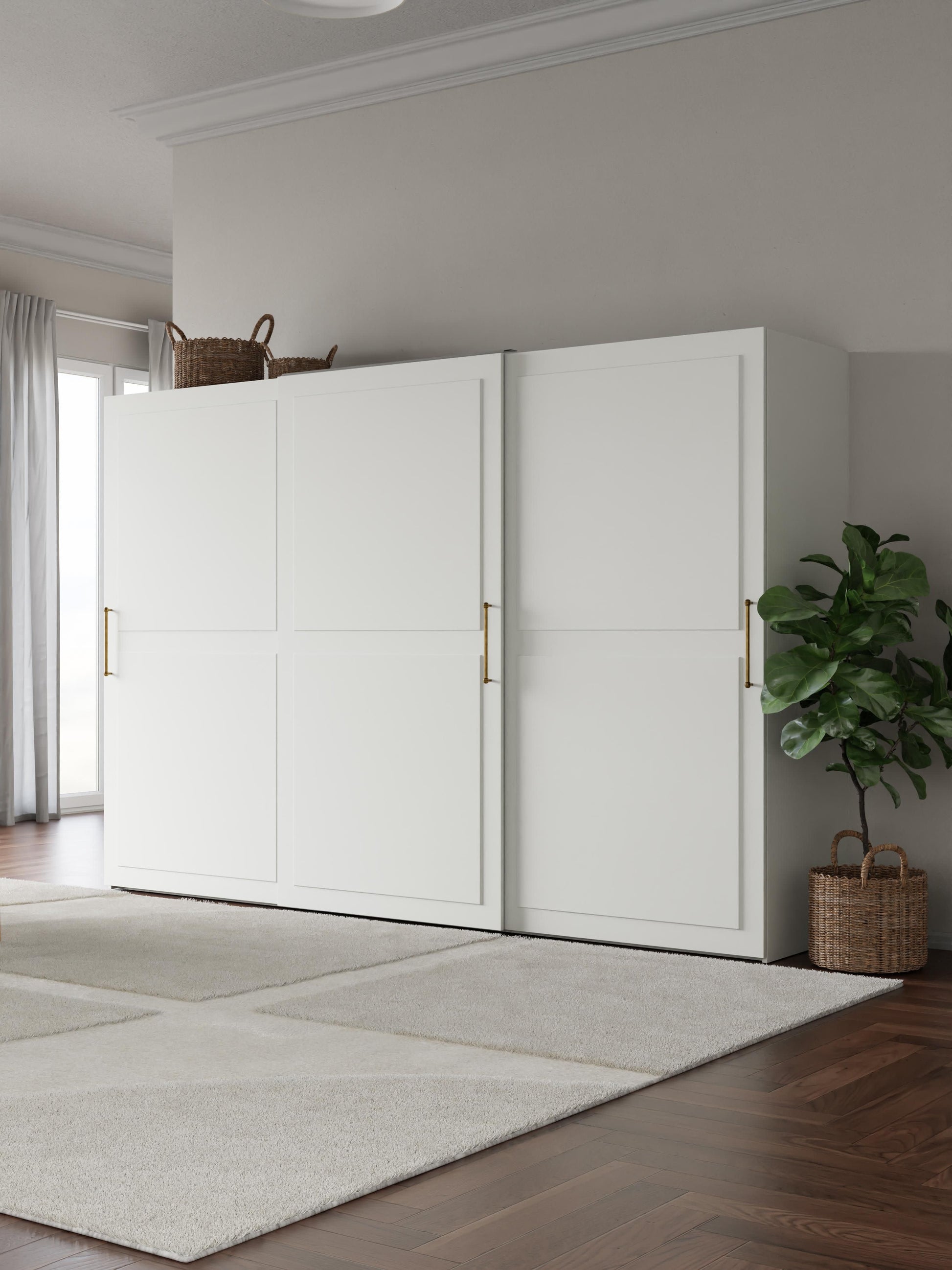 Charlbrune Modular Sliding-Door Wardrobe, 300 cm Wide, in Various Sizes