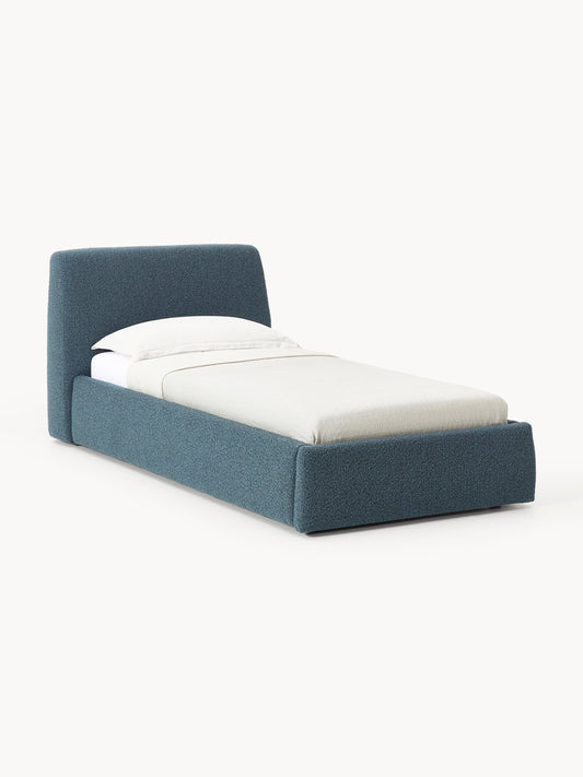 Clovarr Single Bed in Bouclé with Storage