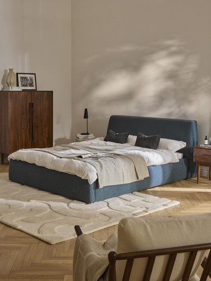 Clovarr Upholstered Bed in Bouclé