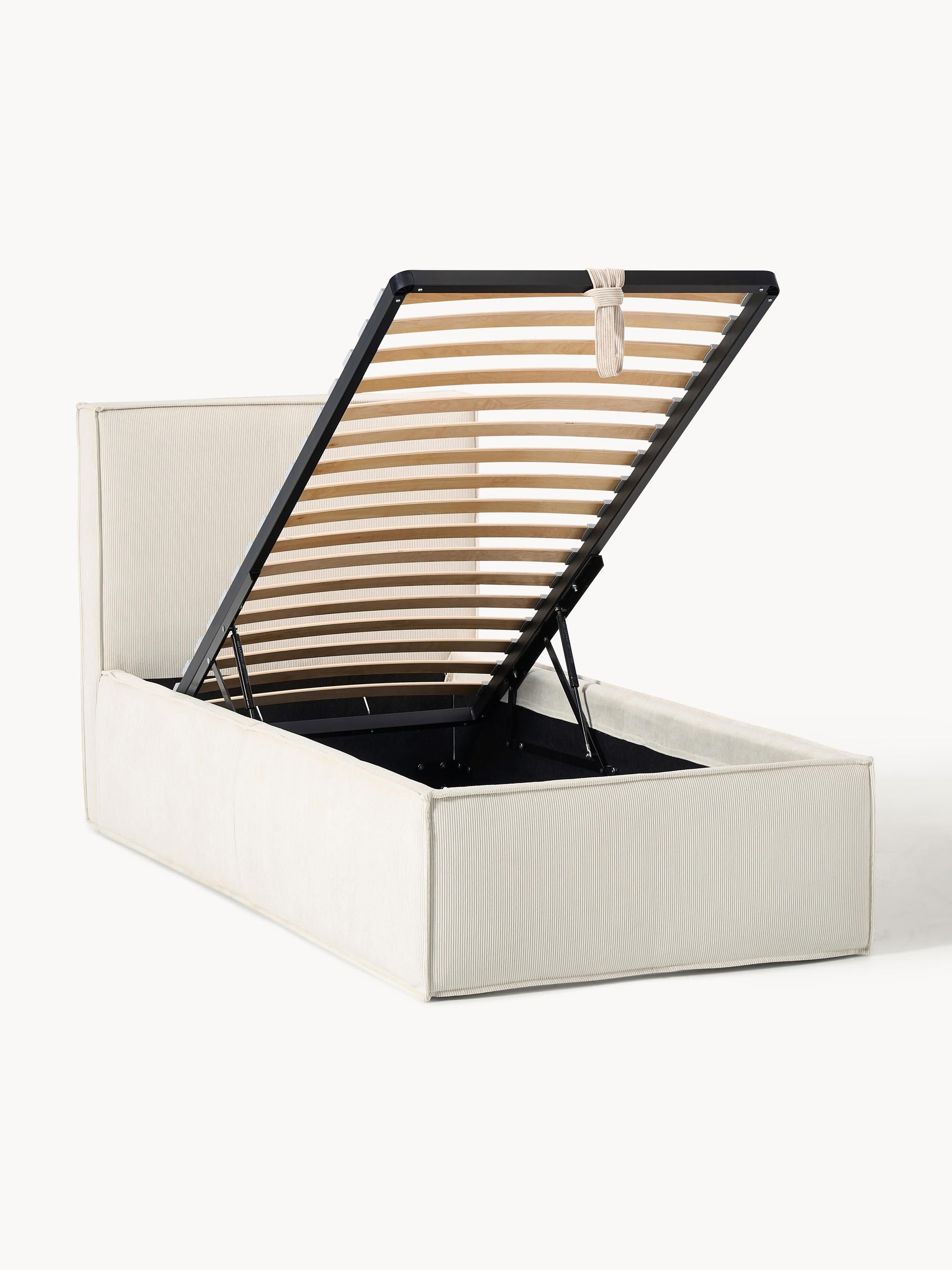 Drevalis Single Bed in Corduroy with Storage