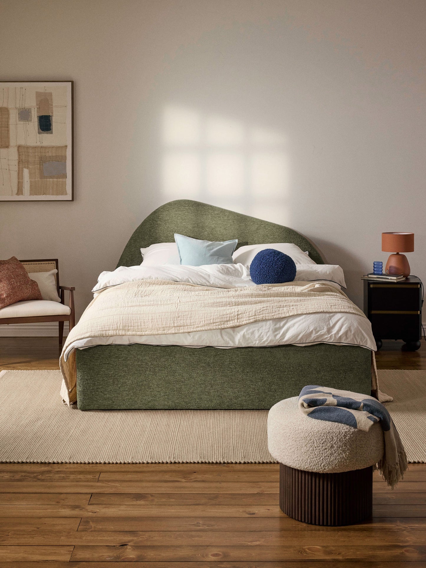 Garinoux Upholstered Bed in Bouclé