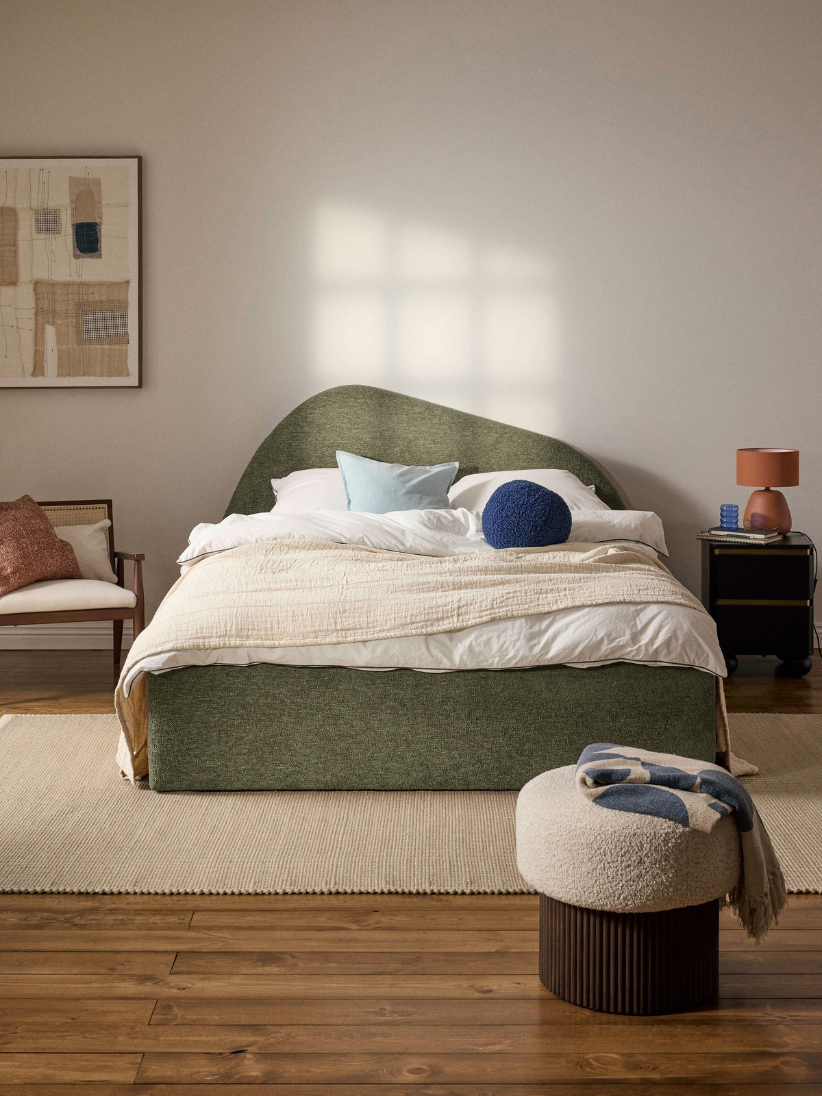 Garinoux Upholstered Bed in Bouclé