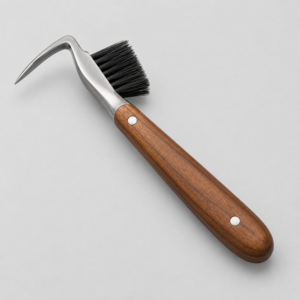 Setola Hoof Pick with Brush, Steel