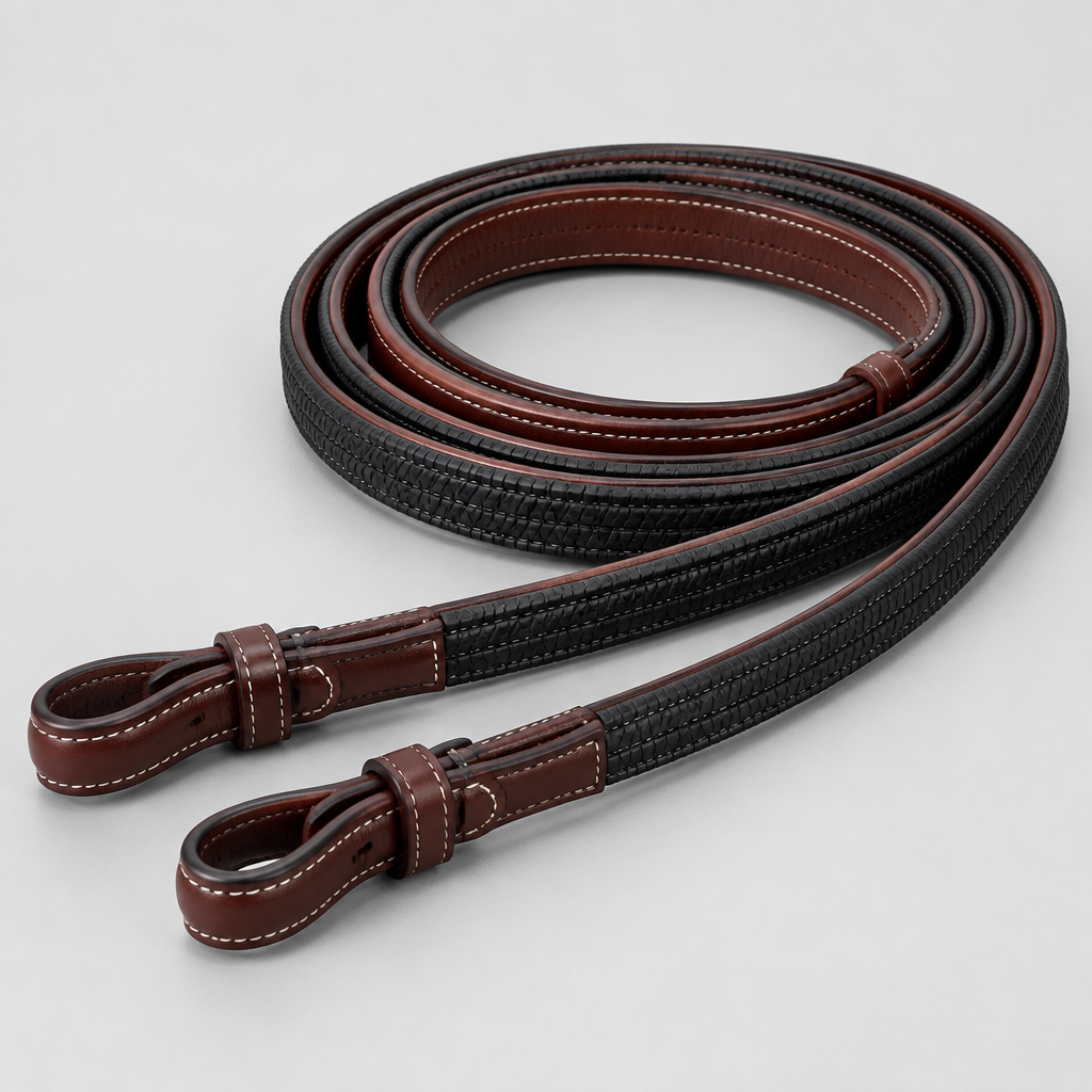 Cintura Rubber-Grip Reins, Bridle Leather