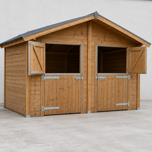 Portella Two-Box Stable Barn, 7.2 × 3.6 m, Hardwood