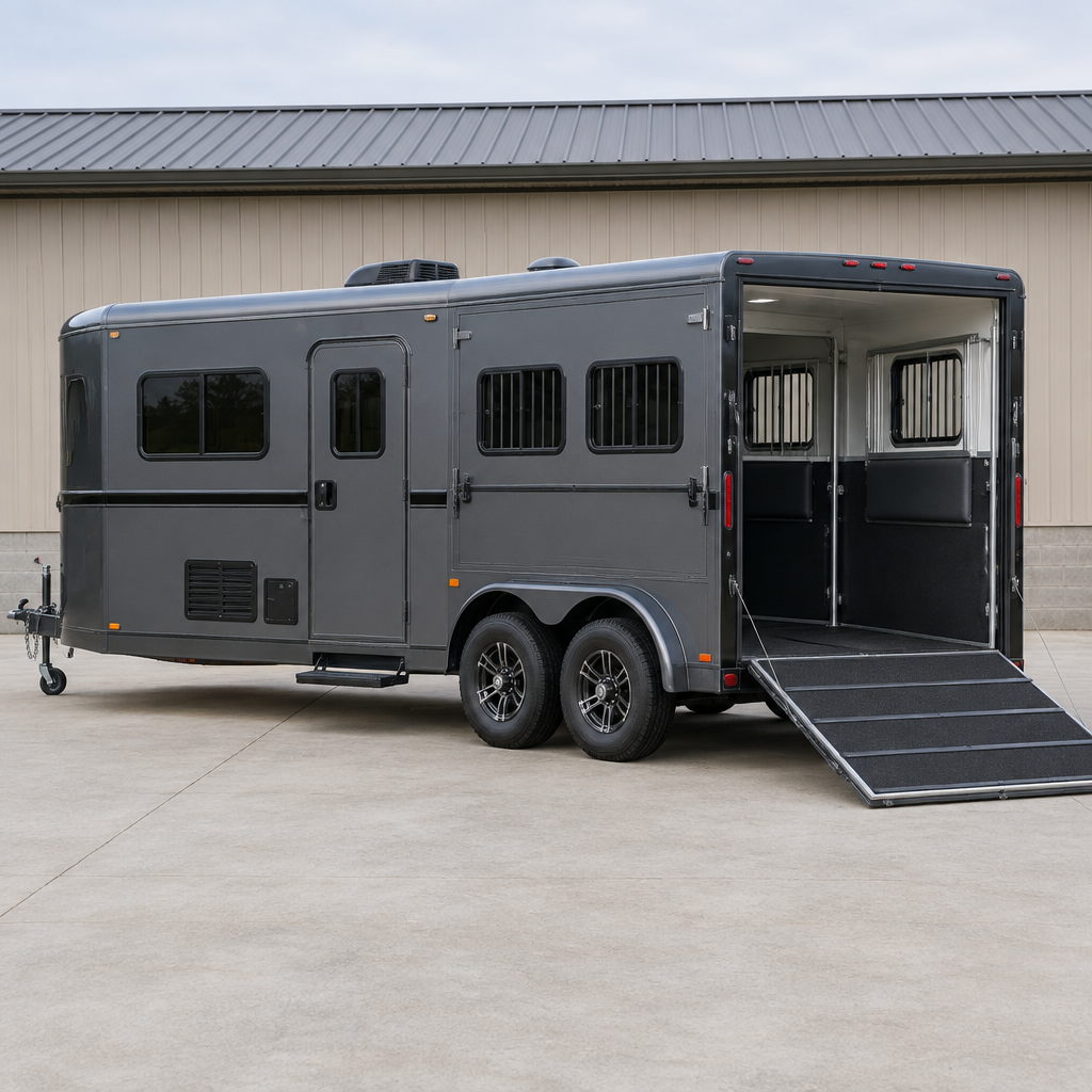 Cavallante Two-Horse Trailer with Living Area, Steel