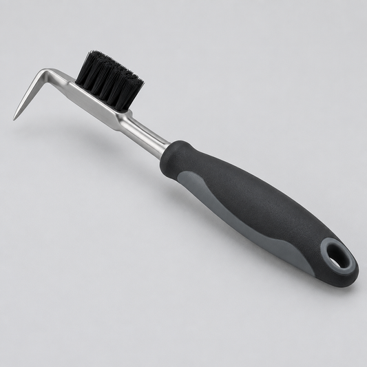 Hoof Pick with Brush, Stainless