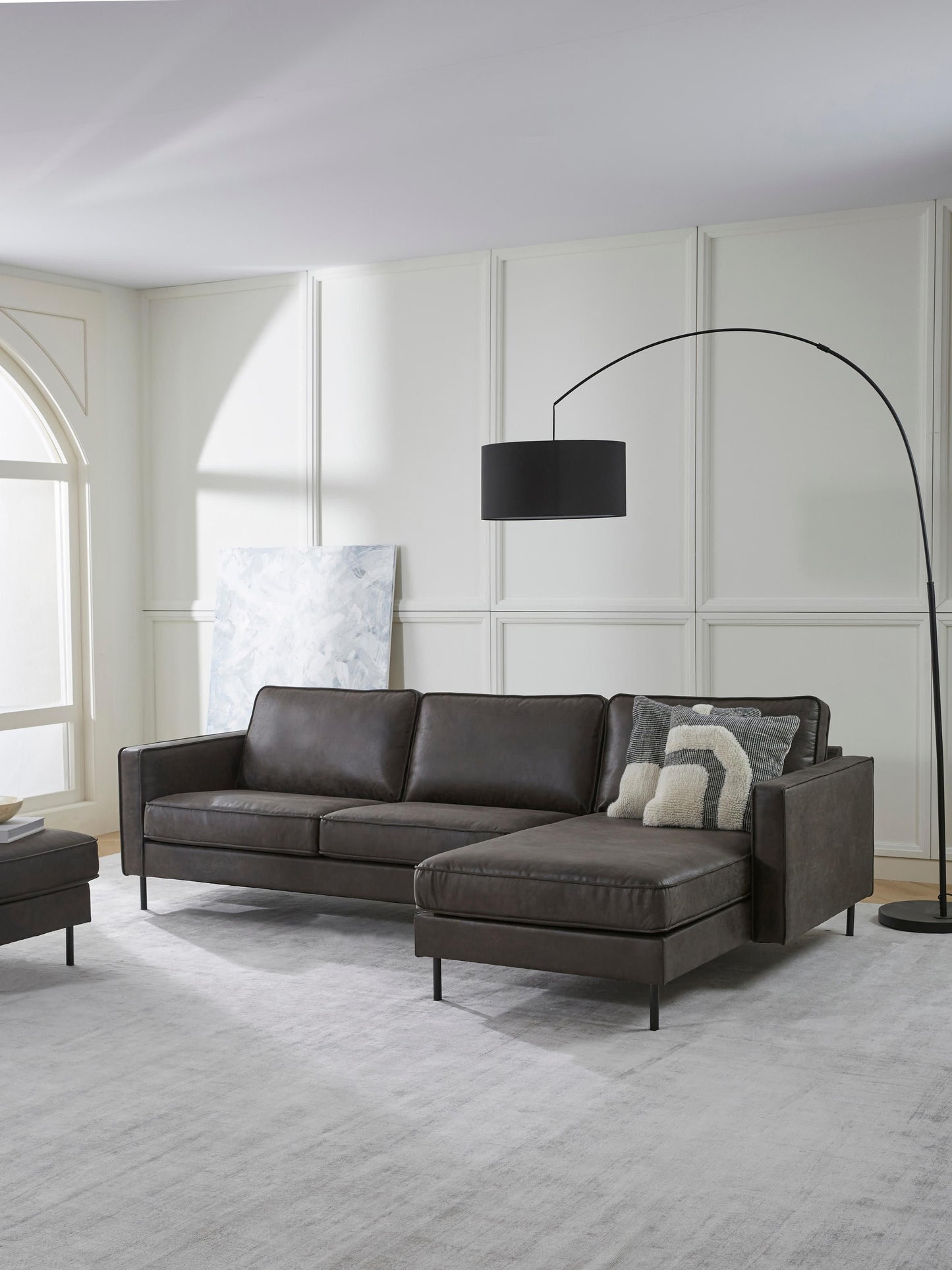 Huntlow Leather Corner Sofa (3-Seater)