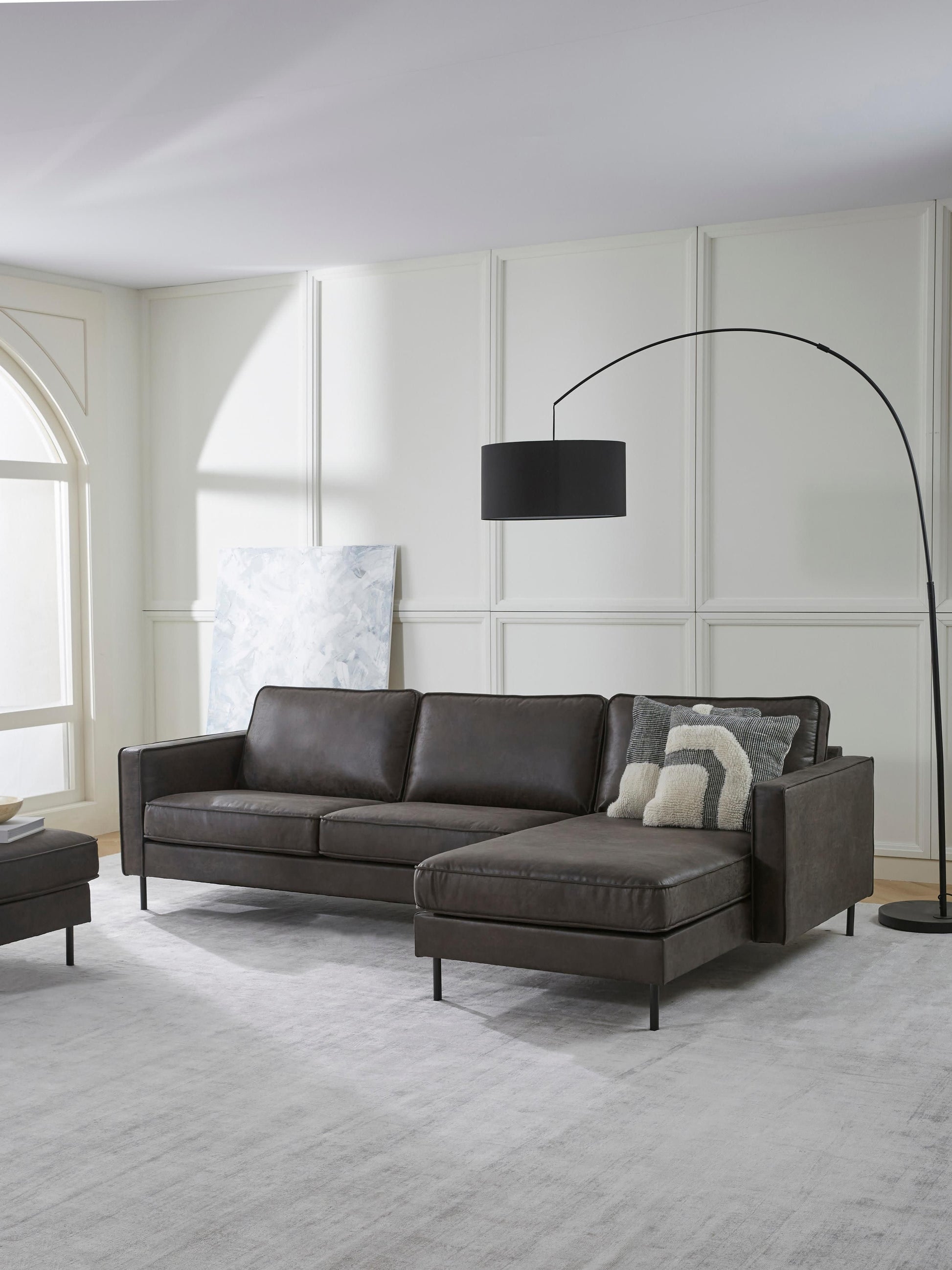 Huntlow Leather Corner Sofa (3-Seater)