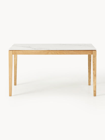 Jacmoray Dining Table with Marble-Look Tabletop, in Various Sizes